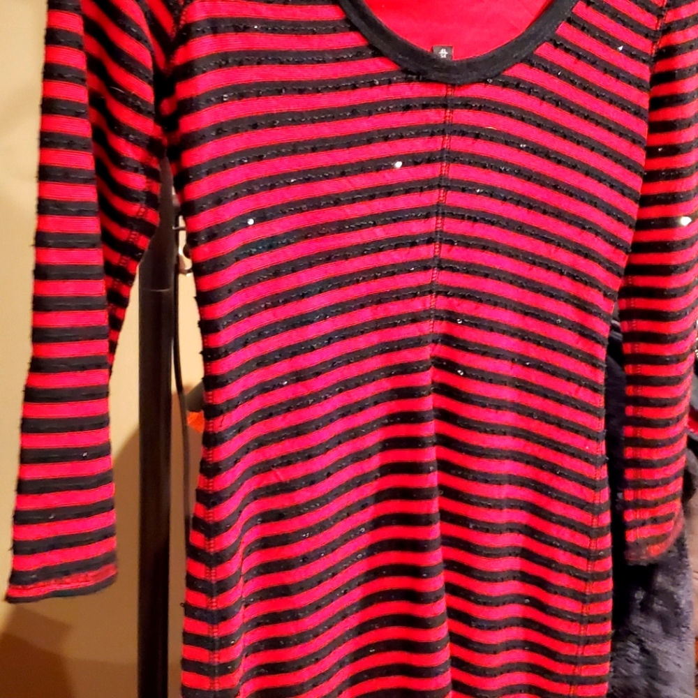 Express Dress, Black and Red Sequin